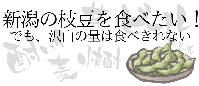 新潟の枝豆を食べたい！だけど、沢山は食べきれない。
