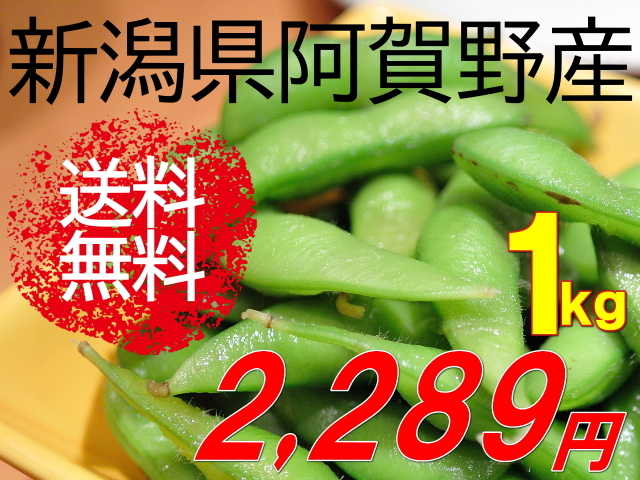 新潟県阿賀野産枝豆が1kg2289円送料無料!